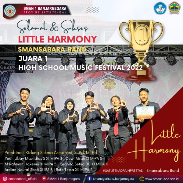 Little Harmony Band Smansabara Raih Juara I High School Festival 2022