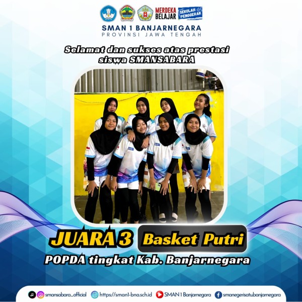 Smansabara sabet Juara 3 Basket Putri POPDA Kabupaten Banjarnegara