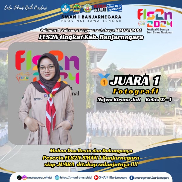 Najwa Kirana jati Raih Juara I Fotografi FLS2N Banjarnegara 2024