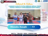 Ulinnuha Annajib Sabet Medali Emas  Karate POPDA Karesidenan Banyumas 2023